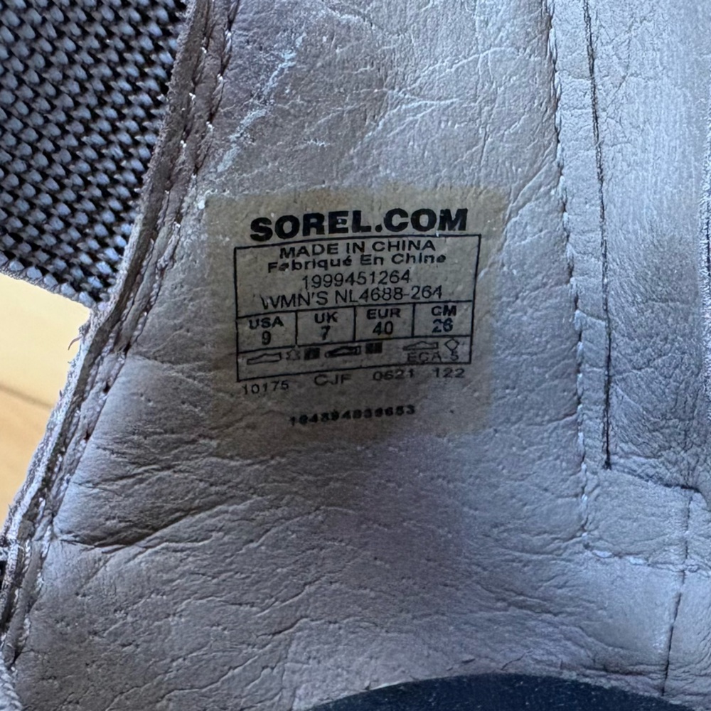 Sorel Joanie III Sport Strap Wedge Sandals Womens Sz 9 Black Tan - Picture 8 of 8
